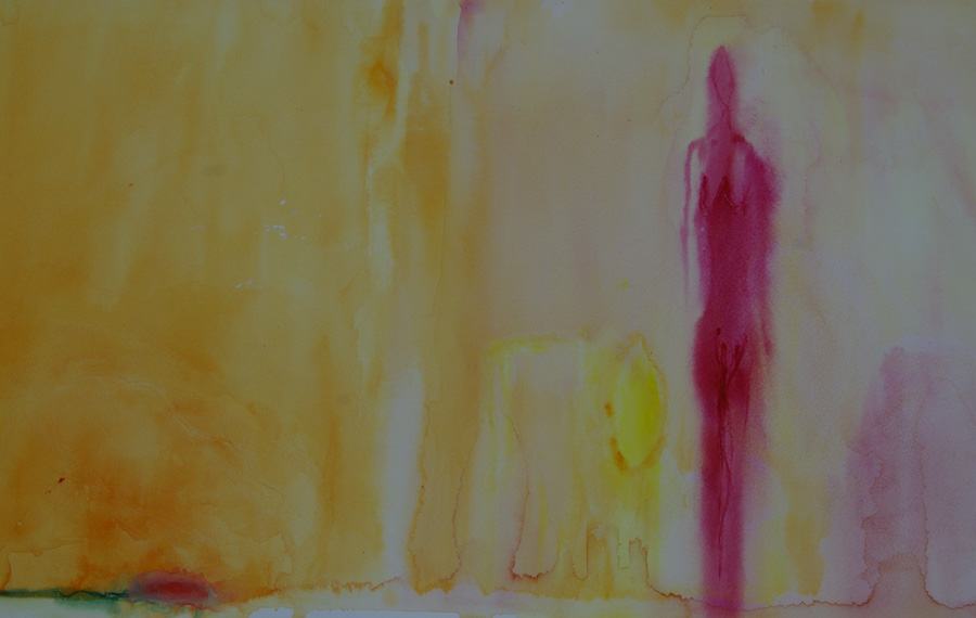 Nainen ja sitruuna (kaipaus), akvarelli, 50 x 75cm

